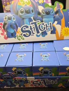 Blue Stitch-Inspired Kids Figurine - Playset Pack Whole Blind Box 12 Pieces